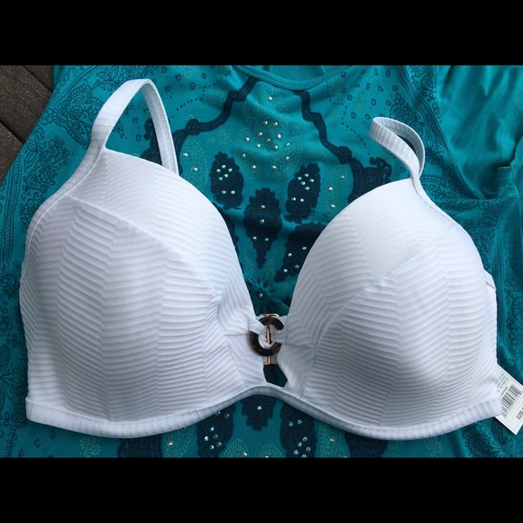Lightly Lined Ribbed Tortoise  Bikini swimsuit Top - Picture 7 of 8